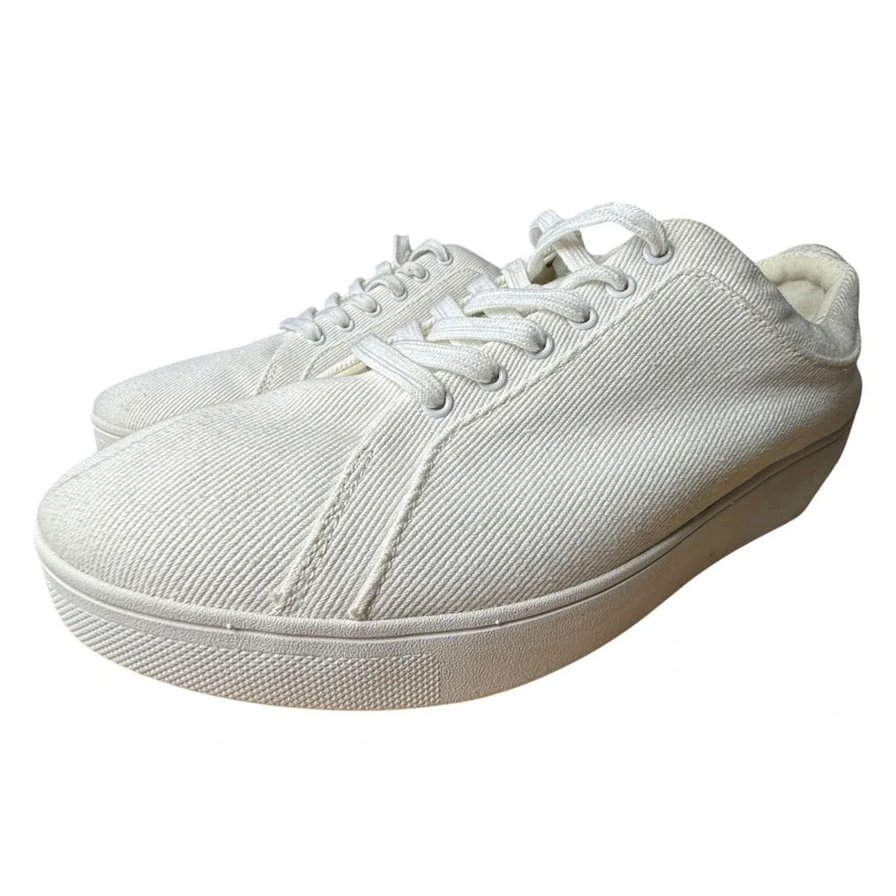 FitFlop Rally White Leather Low Top Comfort‎ Sneakers Womens 10 EK6-194